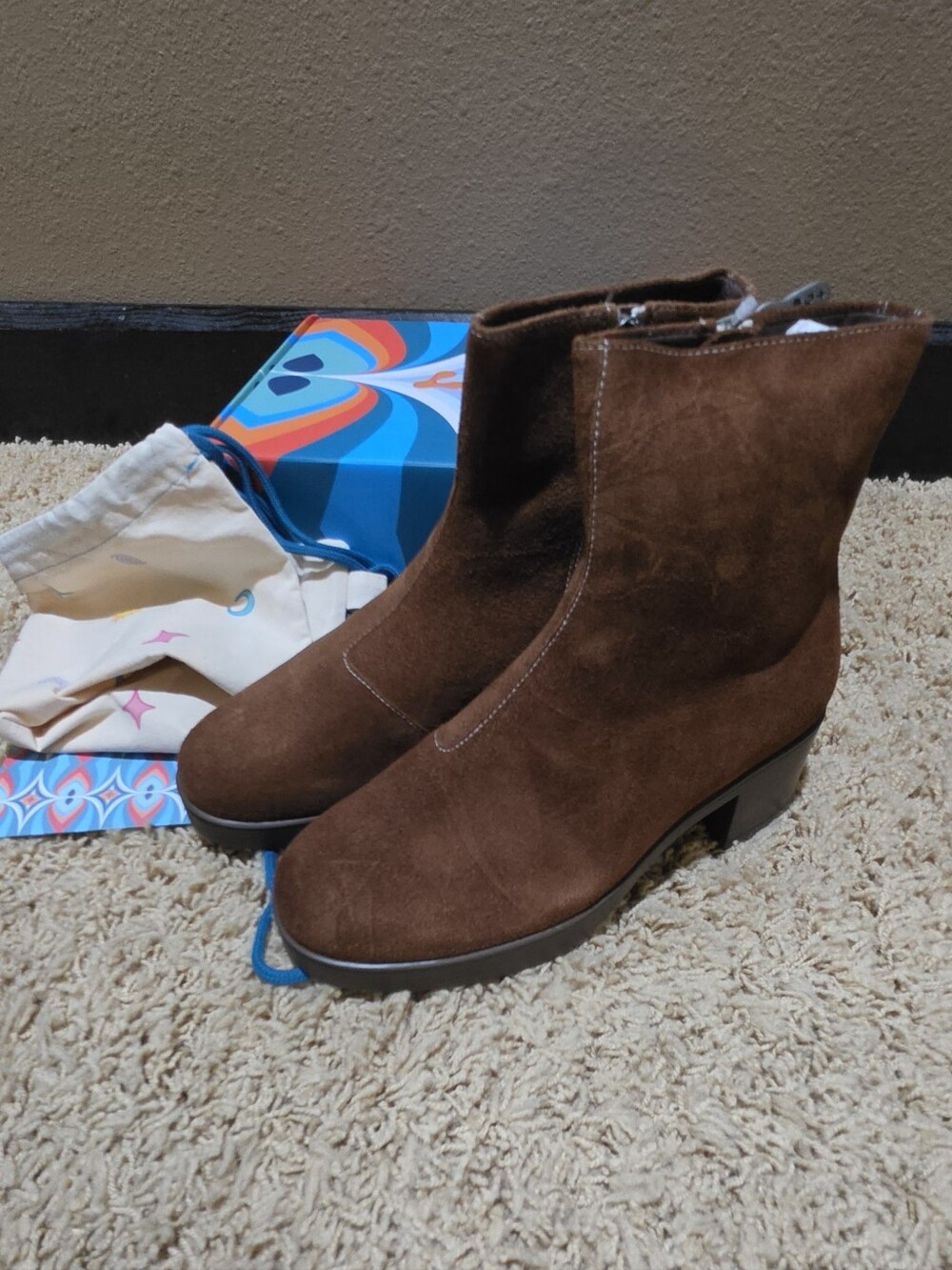 Brown Suede Ankle Boots - Women's Stylish Zip Booties